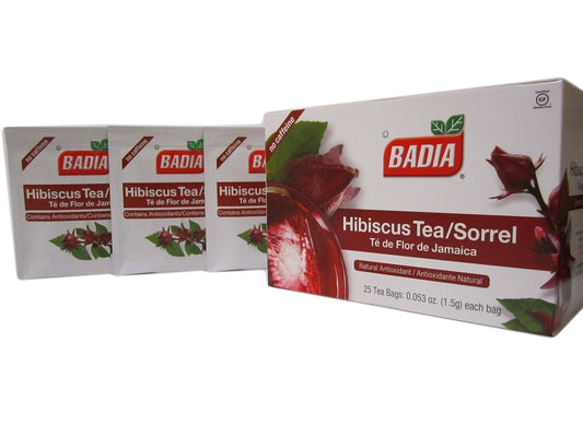 10 Pack Badia Hibiscus Tea Te de Flor de Jamaica Natural Antioxidant - 10x25 CT