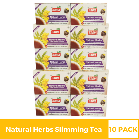 10Pack Badia Natural Herbs Slimming Tea/Adelgazante Caffeine-Free-10x25 tea bags