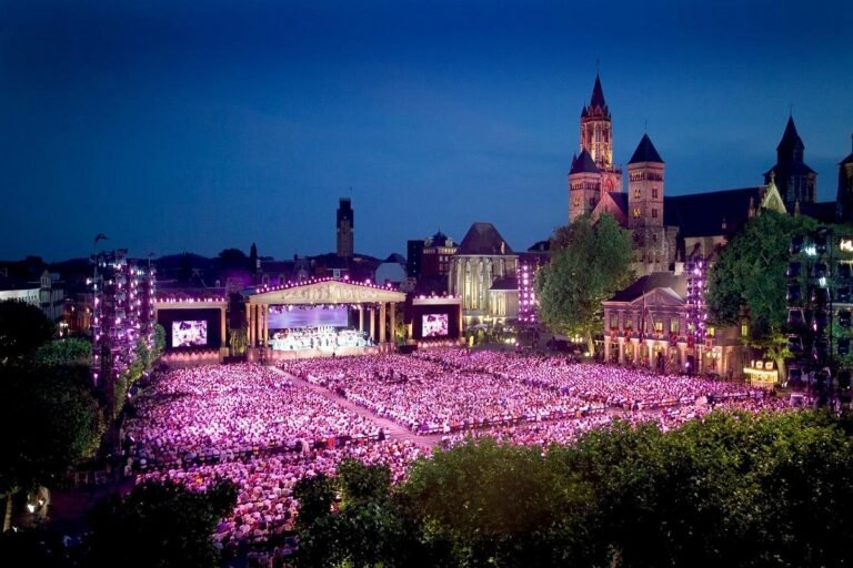 Panoramic view of Maastricht's historic Vrijthof Square