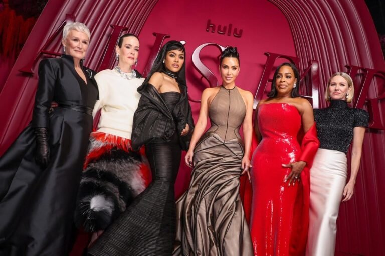 On The Scene At Hulus Alls Fair Premiere Kim Kardashian In Bronze Schiaparelli Teyana Taylor In Black Cong Tri Niecy Nash In Red Sequined Sergio Hudson And More