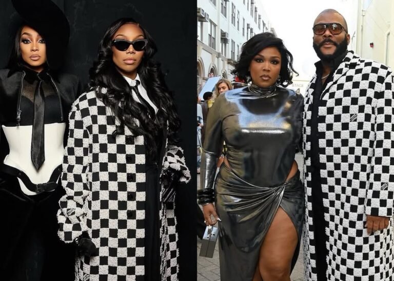 Who Wore It Better? Tyler Perry vs Brandy in Louis Vuitton’s $101,000 Pearl-Embroidered Damier Coat Who Wore It Better? Tyler Perry vs Brandy in Louis Vuitton’s $101,000 Pearl-Embroidered Damier Coat