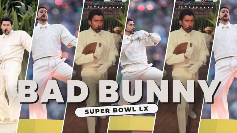 Bad Bunny Performed at the Super Bowl LX Halftime Show in a Custom Cream Zara Look, White Adidas BadBo 1.0 Sneakers and a Audemars Piguet watch