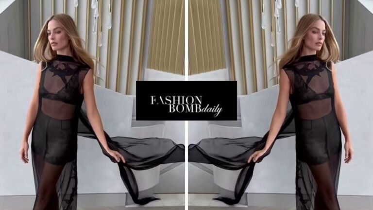 Margot Robbie Turns Up The Drama In Sheer Black Chanel Couture At A Press Event