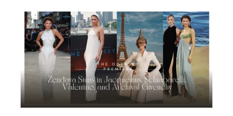 Zendaya Stuns in Jacquemus, Schiaparelli, Valentino, and Archival Givenchy for “The Odyssey” Press Tour Zendaya Stuns in Jacquemus, Schiaparelli, Valentino, and Archival Givenchy for “The Odyssey” Press Tour